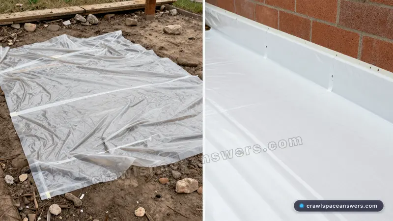 Comparison between DIY plastic sheeting and professional crawl space waterproofing encapsulation